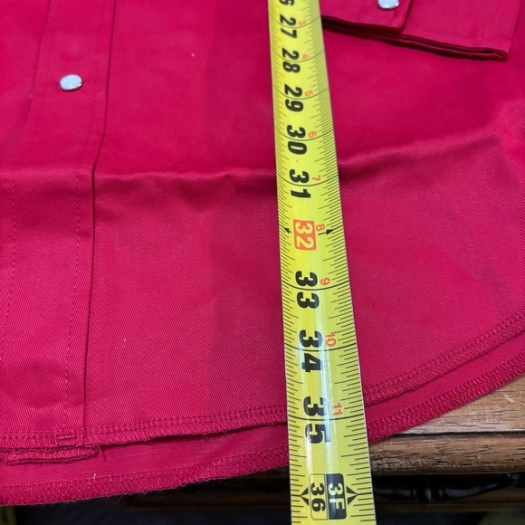 Wrangler Cowboy Cut Men’s Shirt Pearl Snap Red Long Sleeve Twill Men XLT/XL/L - Picture 6 of 6